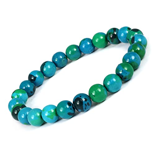 Bracelet en chrysocolle naturelle 8mm, votre allié méditation et reiki