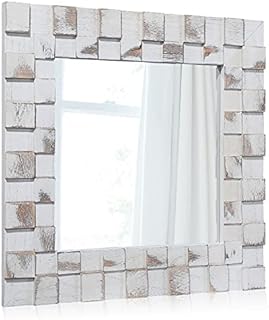 AOAOPQ Wall Mirror for Bathroom Modern Vertical or Horizontal Hanging Vanity Mirror for Bedroom, Living Room and Entryway 43.5 cm White