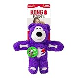 KONG Halloween Wild Knots Bear Dog Toy – Plush Squeaky Bear with Knotted Rope Skeleton for Chewing, Shaking & Snuggling – Assorted Colors, Minimal Stuffing, Spooky Fun (Small/Medium)