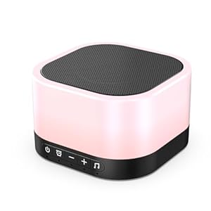 Sound Machine White Noise Machine with 25 Soothing Sounds 12 Colors Light with 10 Adjustable Levels 32 Adjustable Volumes 5 Timers Portable Sleep Therapy for Adults Kids Baby（Black）