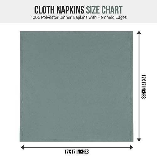 image for Utopia Home Light Grey Cloth Napkins (12 Pack, 17x17 Inches), Ideal Di