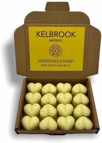 Lavender and Chamomile Wax Melts - 16 Highly Scented Soy Wax Melts Hearts by Kelbrook Aromas | Up to 90 Hours of Long Lasting Fragrance | Plastic Free | Vegan