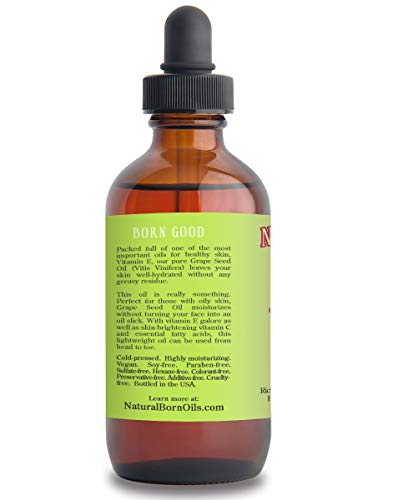 Natural Born Oils Grape Seed Oil. 4oz. 100% Pure and Natural, Cold-pressed, Organic, Moisturizer for Skin and Hair - Image 3