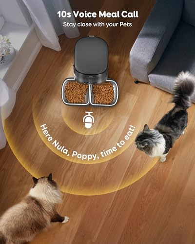 Dispensador automático de comida de gato WiFi 5L para 2 gatos, alimentador automático para gatos, 48