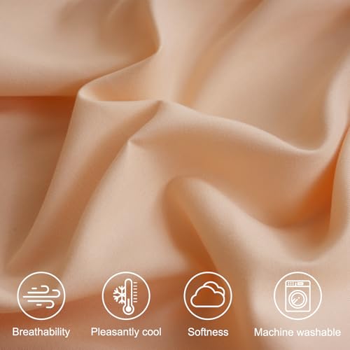 4 Piece King Size Sheet Set, Breathable & Cooling King Sheets-Peach Pink - image 2