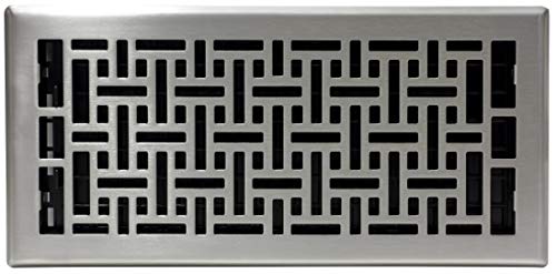 Decor Grates AJH614-NKL Oriental Floor Register, 6-Inch by 14-Inch, Nickel, Brushed Nickel Finish, 6x14 - Image 2