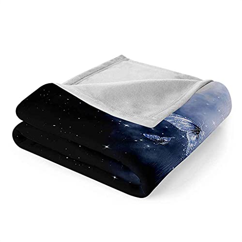 Couverture sofa 3D papillon bleu pour vos soirées cocooning - 6