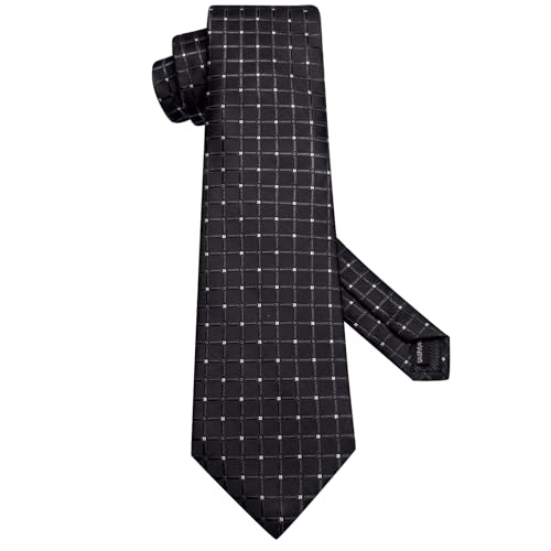 Image of Dubulle Mens Paisley Striped Tie Woven Necktie for Men and Handkerchief Cufflinks Set Wedding Formal Business