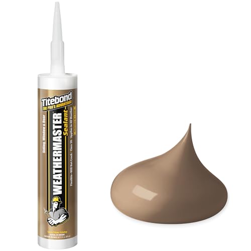 Image of Titebond WeatherMaster Sealant, Brown - Polymer Exterior Caulk for Windows, Doors, Siding & Trim, Flexible, UV-Resistant, Paintable in 1 Hour, Low VOC - 44311, 9.5 Oz. Cartridge