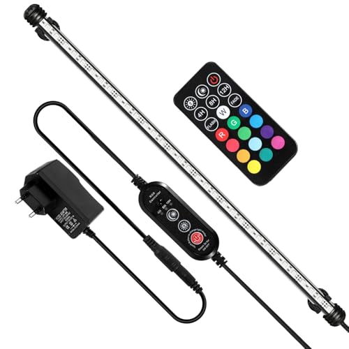 Peviasot Aquarium LED Beleuchtung, 10,8W Aquarium-Licht RGB, IP67 Wasserdicht, Aquarium-Lichtleiste mit automatischem Timer-Schalter, Geeignet für Süßwasseraquarien unterschiedlicher Größe