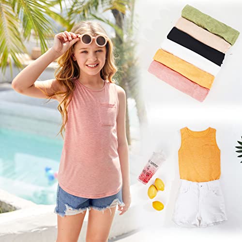 Laseily Girl's Sleeveless Flowy Triblend Racerback Casual Plain Basic Tee Shirt Black #TOP3