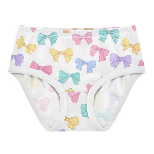 Wusikd Cute Bows White Girls' Underwear Cotton Girls Briefs Soft Toddler Underwear 2T