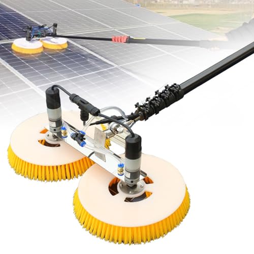 Generisch Elektrischer Rotationsreiniger für Solaranlagen, Doppelkopf-Design mit Verstellbarer Wasserzufuhrstange, ideal für die effiziente Reinigung von Photovoltaikmodulen und Glasfenstern