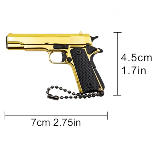 Zhongren 1911 Tactical Mini Pistol Keychain 1:3 Metal Pistol Shape Key Chain with Moving Parts Realistic Gun Model Collection Pendant Bag Charm for Men Army Fan Boyfriend Gift