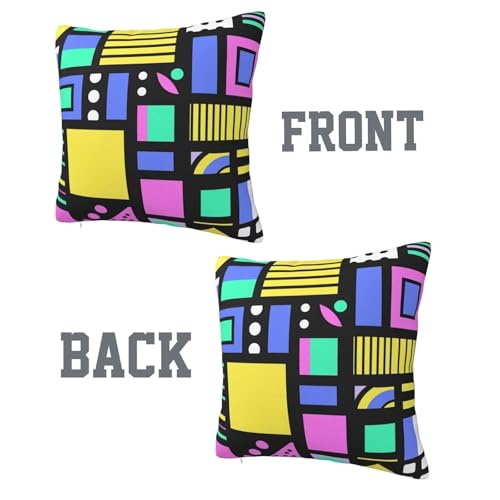 Housse de coussin canapé 60x60 taies d'oreillers déco chambre géométrique - 4