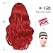 Fancy Hair Long Red Wavy Wigs for Women Curly Middle Part Red Wig Natural Looking Synthetic Heat Resistant Fiber Wigs Hair for Daily Party Use Cosplay Ariel Halloween