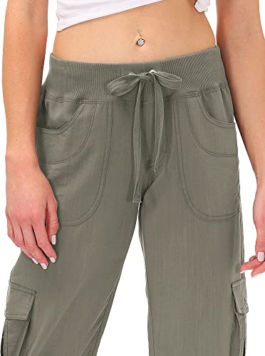 Image of MoFiz Womens Capris with Pockets Loose Fit Casual Capri Pants Dressy Lightweight Ladies Baggy Cargo Pants for Hiking