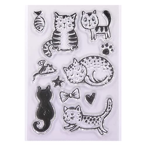 KWELLAM Gatos estrella corazón pescado claro sellos para la decoración de tarjetas y bricolaje Scrapbooking 22051807 Cover