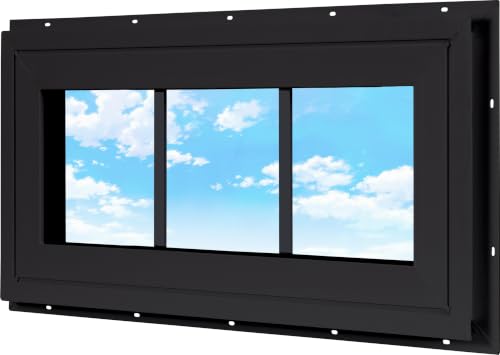 NOTASA Vinyl Transom Household Fixed Window 10" x 18" Black
