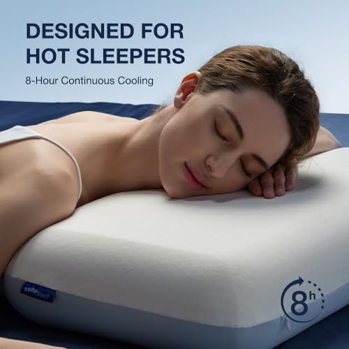 Image of Cooling Pillow 5 inchs for Back andd Side Sleeper, Advanced Memory Foam Pillows with Cooler Case but no Firm Layer, 16x24x5 inchs