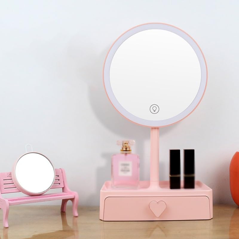 Makeup with Drawer, Portable Storage, Desktop Vanity with Light image 3