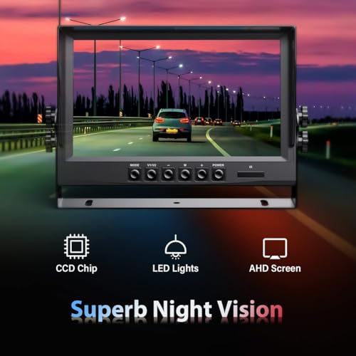 Caméra de Recul 1080P Haute Définition Écran 9 Pouces Quad Split Robuste