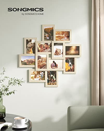 Songmics 4X6 Collage Picture Frames, 12-Pack Picture Frames Collage For Wall Decor, Natural Photo Collage Frame, Multi Picture Frame Set With Glass Front, Assembly Required #TOP1