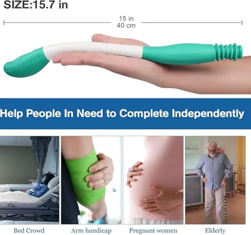 Sonhomay Extended Comfort Kit Toilettenhilfen Kit Butt Wiper Set mit Badebürste WC Wischwerkzeug Bottom Buddy Wischhilfe für Behinderte Ältere Schwangere Körperbehinderte