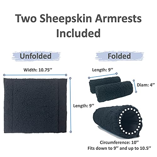 We&Life Wheelchair Armrest Pads (Pair, Black, 9 Inch)-Wheelchair Cushions For Seniors & Adults | Arm Rest Padded Cover | Armrest Covers For Office & Transport Chair & Mobility Scooter #TOP1