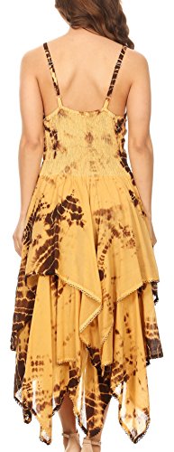 Image of Sakkas Annabella Corset Bodice Handkerchief Hem Dress