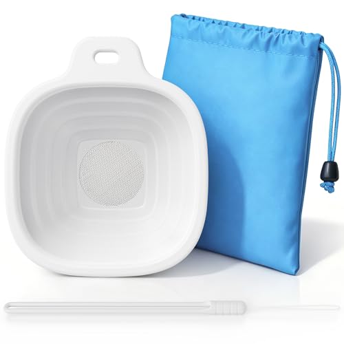 DDJ Reusable Kidney Stone Urine Strainer for Men & Women – Collapsible Silicone Funnel with 50 Mesh Stainless Steel Filter, Portable Urine Catcher for Kidney Stone Collection, Travel Pouch Included