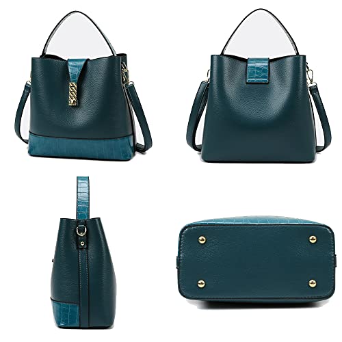 Sacoche ensemble sacs a main bleu effet crocodile et sac à épaule chic