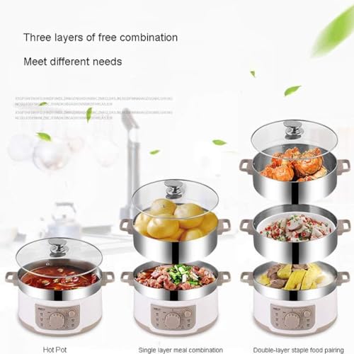Electric Food Steamer - 13L 3-Tier Stainless Steel Multi-Cooker with Timer for Healthy Culinary Preparation - Image 3