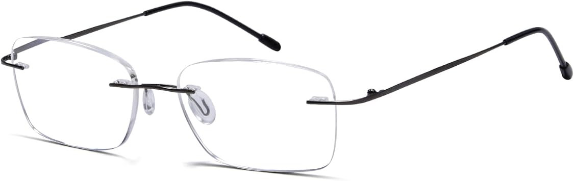 Eyekepper Rimless Reading Glasses Women, 0.50 Readers Frameless Gunmetal