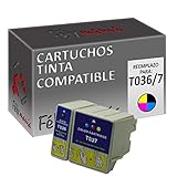  Cartuchos de Tinta Compatible para Epson Stylus T036/7 Modelos Colores T2 Felixmania®