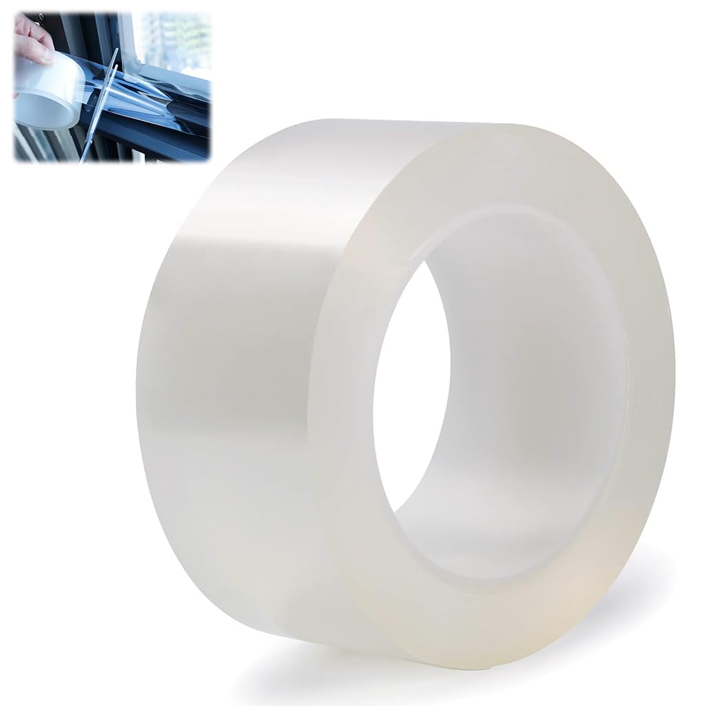 HASTHIP® Transparent Window Weather Sealing Tape, 2 Inch x 33 FT Weather Stripping Residue-Free Clear Window Insulation Caulk Tape for Doors Windows and Shower Glass Gaps Bathroom (1 Roll) (B0D7MPPQLH) Amazon Price History, Amazon Price Tracker