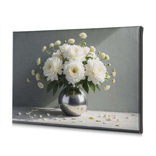 Bouquet de fleurs blanches en toile : cadeau décoration de Pâques