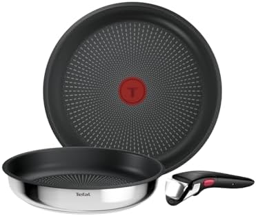 Tefal Ingenio Comfort Max 3-tlg. Pfannen-Set, stapelbar, platzsparend | Titanium Antihaftversiegelung, Thermo-Signal, für alle Herdarten, sicherer Griff, mühelose Reinigung, Edelst