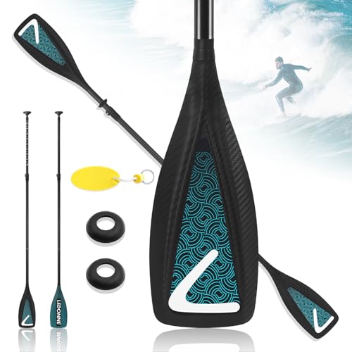 LEDONNE Carbon SUP Paddle 4 Piece Adjustable Kayak Paddle Stand up Paddleboard Paddles with Lightweight Carbon Shaft and 2 Nylon Blades, Black