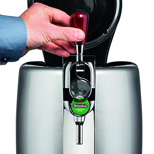 Krups BeerTender Silver et chrome, Machine à bière, Pression pour la maison, Tireuse à bière, Pompe à bière, Coffret 2 verres YY2931FD