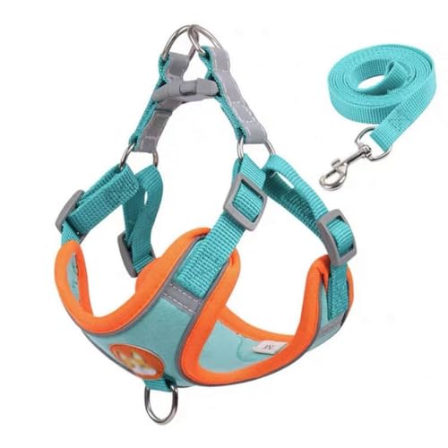 後ずさり抜けないハーネス子犬ハーネス 喉に優しい 小型犬、中型犬、大型犬用 調節可能 夜間反射材 通気性 引っ張り防止 簡単着脱 散歩 犬 ハーネス 柴犬 秋田犬 訓練 ドッグ 胴輪 レッド (ブルー,M)
