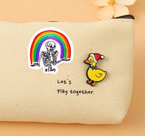 Rainbow Skeleton Patch Sew On Iron On Applique Patch Embroidered Patch Punk Skull Badge Sticker Lgbt Support Diy Jackets Clothing Bags Accessory #TOP5