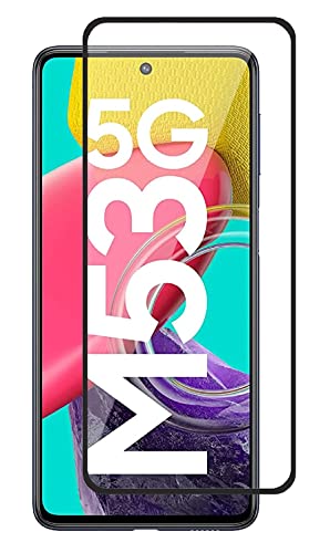 Image of Tempered Glass Screen Protector Compatible for Samsung Galaxy F54, M53 5G with Edge to Edge Coverage and Easy Installation Kit, Pack of 1, Black