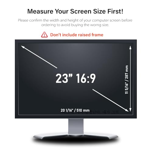 WELINC 23 Inch - 16:9 Aspect Ratio - Computer Privacy Screen Filter for Widescreen Monitor - Anti-Glare - Anti-Scratch Protector Film - Protects Your Eyes from Harmful Glare and Blue Light
