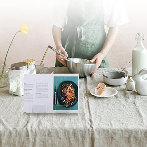Beautyflier Acrylic Cookbook Holder Reading Book Holder With Any Adjustable Height, Foldable Cookbook Stand Holder For Viewing Cookbooks, Tablets Perfect For Using In Restaurant, Kitchen, Tabletop #TOP2