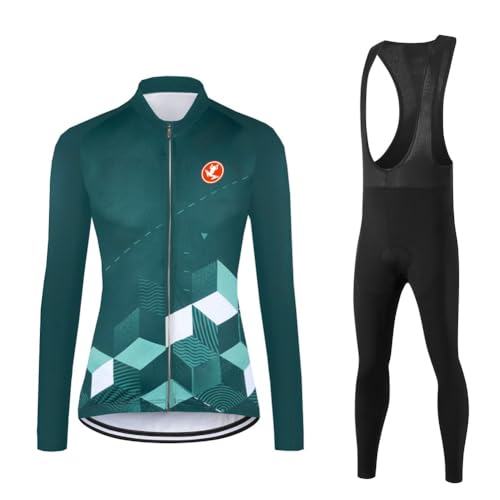 UGLY FROG Women's Winter Cycling Suit,Thermal Super Roubaix, Windproof Clothing Set, Lightweight Long Sleeve Jersey +20D Padded Bib Tight for Biking, Bicycle Riding, Outdoor Sports