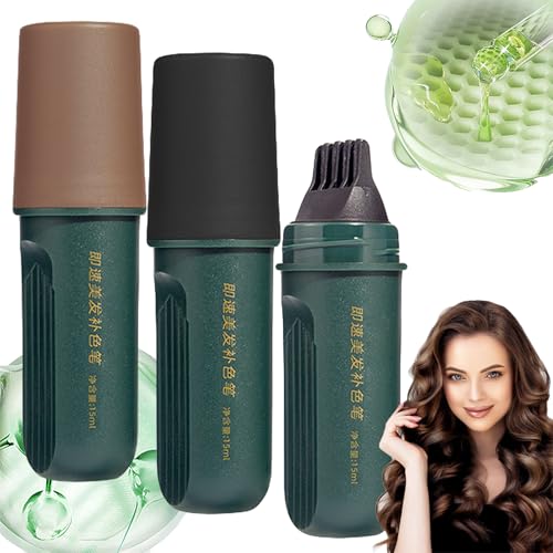 Barra De Retoque De Raíces Quick Cover, Peine Para Tinte - Cepillo Y Tinte En Uno Para Cobertura De Canas, Cubre Raíces Y Aclara Las Orillas - Resistente Al Sudor, Acabado Natural (Mix/2 uds)