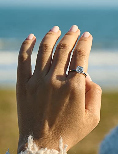 Imolove Moissanite Solitaire Engagement Ring For Women, Women's Engagement Rings Moissanite Promise Rings 2Ct D Color Vvs1 Clarity Wedding Band 925 Sterling Silver With 18K Gold Plated-6.5-2Ct #TOP3