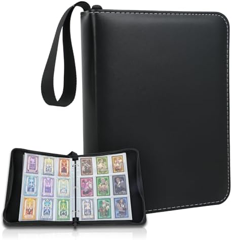 Classeur à Cartes 50 Pages – 900 Pochettes Transparentes – PVC + Cuir – Avec élastique – Pour Collectionneurs – Cadeau Enfant