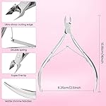 Cuticle Trimmer Cuticle Nippers,Professional Stainless Steel Cuticle Cutter Cuticle Clippers Cuticle Remover,Pedicure Manicure Tools for Fingernails and Toenails(Silver) - Image 3